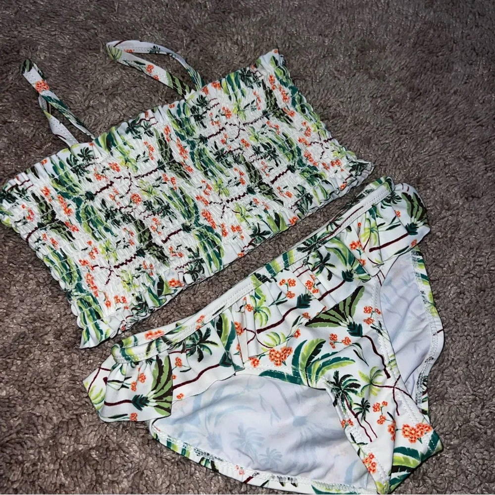 Old Navy Ruched Bikini Toddler Tropical Two Piece Size 5T